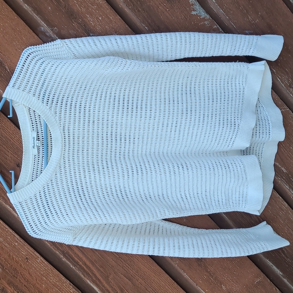 Like New Beautiful Cream Color Madewell Crochet Sweater